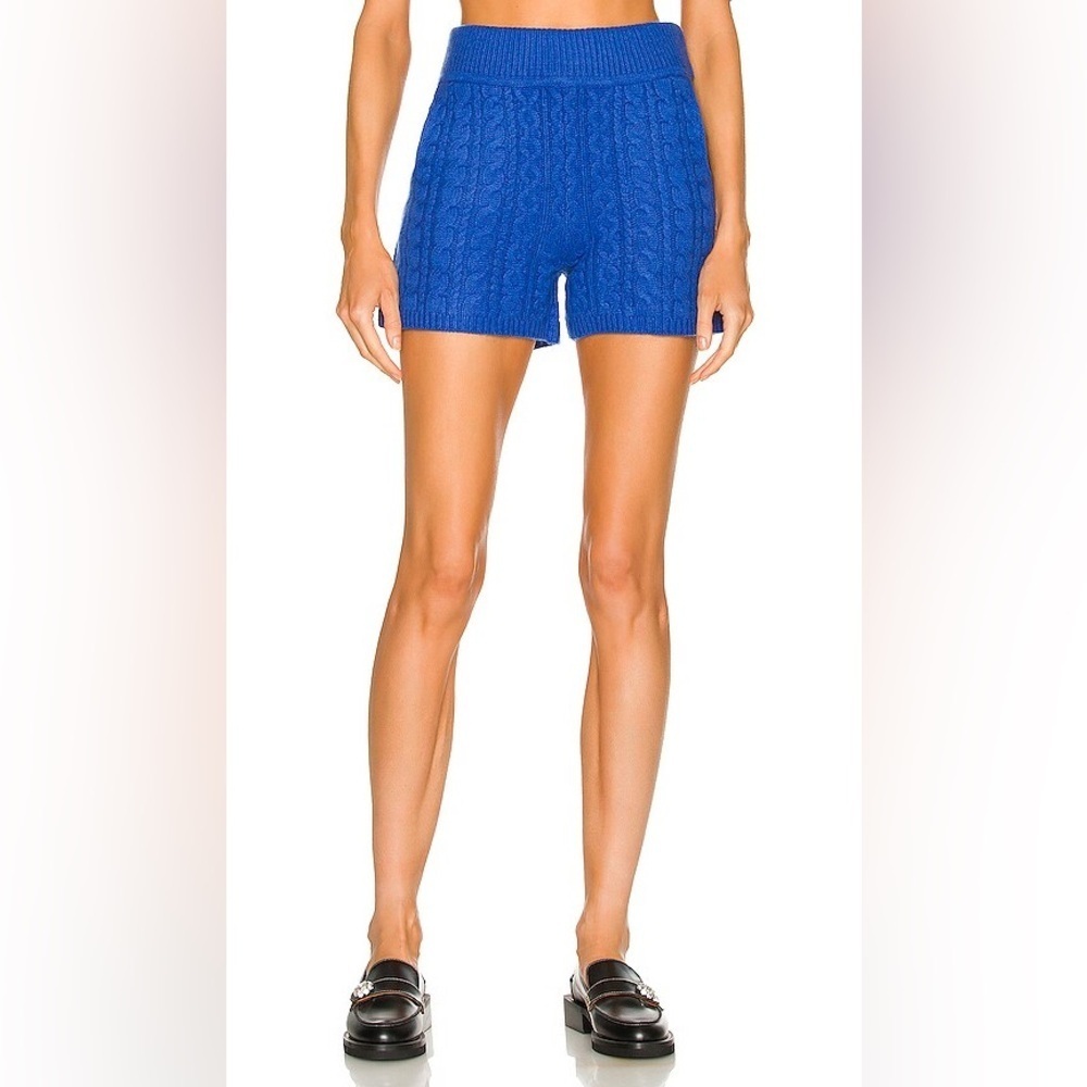 RARE RAG & BONE NWT Pierce Cashmere Cable-Knit Shorts in Bright Blue